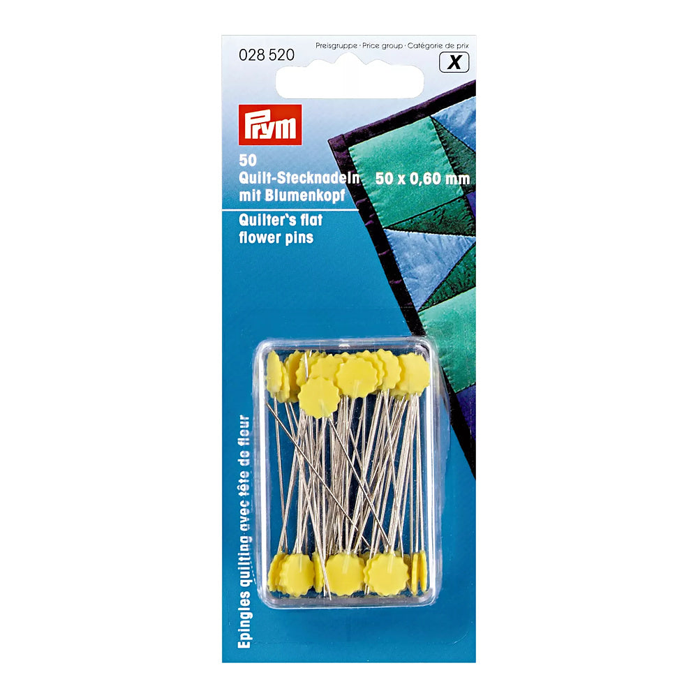Prym Quilter's Flat Flower Pins Silver
