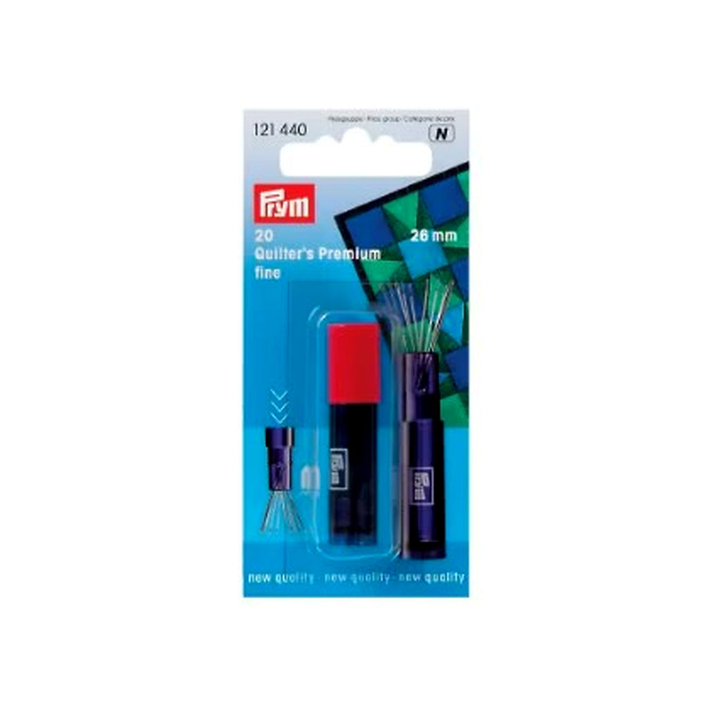 Prym Quilting sewing needles with silver eye, fine, 0.60 x 26mm