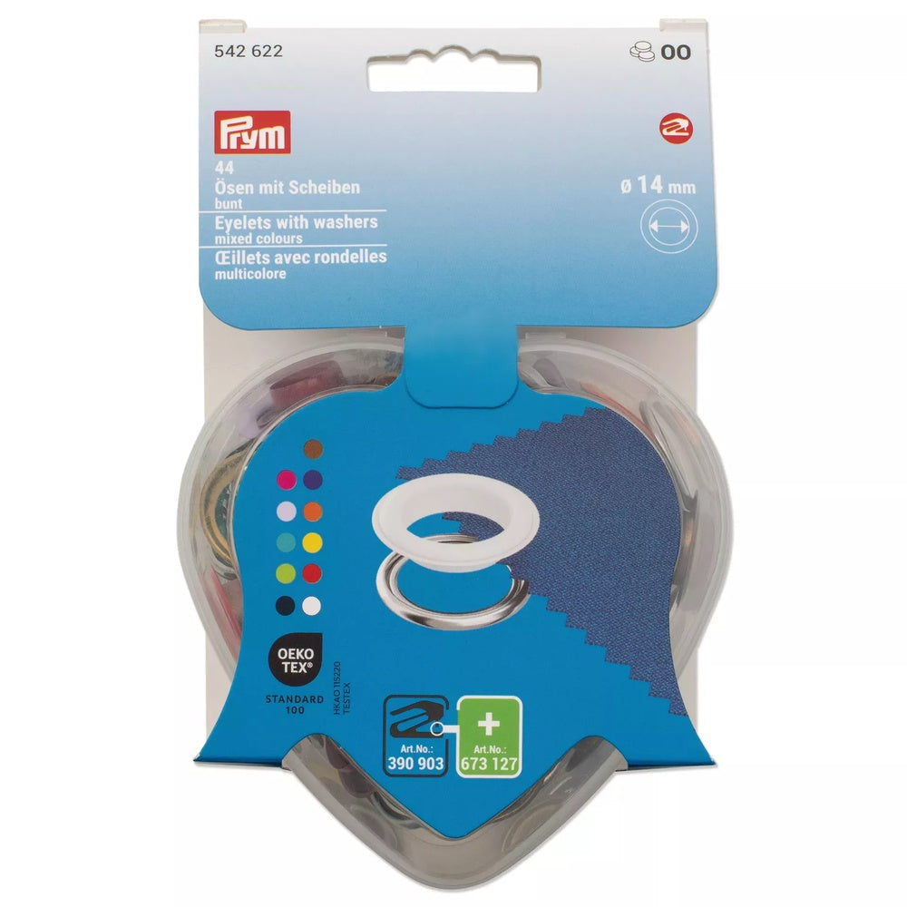 Prym Eyelets with washers, mixed colours